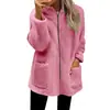 2025 Europeo y Americano Invierno Amazon Suelto Felpa Mujer Manga Larga Con Capucha Cremallera Cárdigan Chaqueta Chaqueta de Felpa