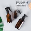 Botellas de vidrio tipo Boston color té, cosméticos a prueba de luz, botellas separadas, delicadas botellas con atomizador, botellas de empaque de leche corporal tipo push