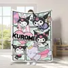 25 Más Vendido Transfronterizo Manta Infantil Sanrio Linda Kuromi Franela Estampado Digital Dibujos Animados Manta de Picnic Manta