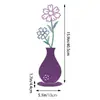 Vaso Impresso Colorido Plano 2D Transfronteiriço Arranjo de Flores Silhueta de Parede Fundo de Sala de Estar Interna Artesanato Enfeites Decorativos