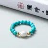 Anillo elástico de piedra natural con diseño único, moderno anillo nuevo estilo chino para el dedo índice, nuevo modelo 2026, joyería de tendencia nacional