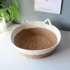 Ninho de Gato para Todas as Estações, Quente no Inverno, Arranhador de Gato de Rattan, Tapete Refrescante para Animais de Estimação, Ninho de Gato de Palha, Removível e Lavável