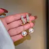 Pendientes Elegantes de Cristal y Perla con Pasador de Plata 925 Nueva Moda 2023 Elegantes de Gama Alta Lujo Ligero Pendientes Exagerados para Mujer