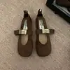 Zapatos de estilo retro versátiles poco profundos sin cordones para mujer, nueva versión coreana otoño e invierno, mocasines planos metálicos