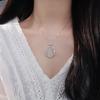 Collar de Plata de Ley S925 Flor de Loto Maitreya Estatua de Buda Femenina Estilo Nacional Colgante de Calcedonia Blanca Natural Elegante Elegante
