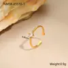 Anillo Corazón Zirconia Transfronterizo Anillo Acero de Titanio No se Desvanece Exquisito Versátil Acero Inoxidable Anillo Abierto Anillo