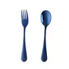 Venta al por mayor del fabricante Juego de tres piezas de cuchillo, tenedor y cuchara de acero inoxidable 304 con mango redondo, Juego de tenedor y cuchara lindo de estilo simple con revestimiento de titanio