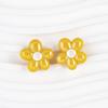 Cuentas Acrílicas Galvanizadas de Flor Pequeña Colorida Luna Fría con Agujero Pasante para Accesorios de Cadena de Teléfono Hechos a Mano DIY