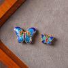 Cuentas redondas de transferencia de oro antiguo cloisonné, cuentas sueltas de seda con gotas de aceite de color esmalte, collar de mano para bricolaje, joyería, cuentas al por mayor