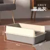 Caixa de Areia para Gatos Semi-Fechada de Fábrica, Extra Grande com Borda Elevada para Evitar Espirros, Banheiro para Gatos Estilo Aberto, Produto Quente de Venda Transfronteiriça