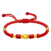 Oro Puro Oro 999 Lingote Tejido de Cuentas Pulsera de Año de Nacimiento Industria de la Belleza Banco Regalo de Cumpleaños para Novia