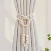 Correa de Cortina Simple Nórdica Par de Bolas Colgantes de Cuentas de Madera Cuerda de Amarre para Correa de Cortina de Gasa Hebilla de Almacenamiento Accesorios para el Hogar