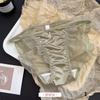 Deseo Francés Puro~Ropa Interior Sexy de Encaje para Mujer, Nude, Sin Costuras, Transpirable, Tiro Bajo Entrepierna de Algodón Puro Calzoncillos de Seda de Hielo para Mujer