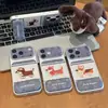 Funda de Teléfono de Cachorro Bordada en Mezclilla Compatible con iPhone 16 Pro Max Funda para Teléfono Apple 17 Funda de Cambio Rápido Electrochapada