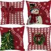 Funda de almohada navideña más vendida transfronteriza con estampado festivo de Papá Noel, funda de almohada para decoración del hogar, venta al por mayor directa del fabricante