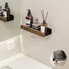 Estante de Almacenamiento para Baño de Nogal Baño Inodoro Escritorio de Lavado Inodoro Pared Estante de Almacenamiento sin Agujeros