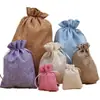 Bolsa de lino de imitación de punto de fábrica bolsa para joyas bolsa de regalo para joyas bolsa de brocado bolsa pequeña de tela bolsillo para manojo de pulseras de cuentas venta al por mayor
