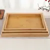 Bandeja Rectangular de Bambú Engrosada, Bandeja de Té de Bambú para Uso en Hotel, Bandeja Creativa de Madera de Bambú para Frutas y Pan