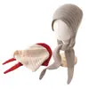Cachecol de Cashmere 2026 Outono/Inverno Novo Chapéu Feminino Cor Sólida Cachecol Integrado Duas em Uma Proteção Quente para Orelhas Gola Alta de Tricô Chapéu