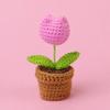 Flor de Lã de Girassol Tecida à Mão Pequeno Vaso de Flor Acabado Tulipa Rosa Buquê Simulado Ornamento de Mesa Presente
