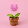 Planta Artificial de Crochê de Lã Feita à Mão Transfronteiriça Flor Miosótis Ornamentos Criativos para Mesa Decoração de Carro Flores Artificiais