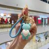 Llavero de Conejo de Amor de Dibujos Animados Pareja Abrazo Corazón Muñeca Llavero Trenzado Colgante para Bolso de Coche Regalo Máquina de Muñecas