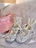 Zapatos Mary Jane de Punta Redonda de Moda Verano 2024 Nuevo Pequeños Zapatos de Cuero de Temperamento Suave con una Sola Correa Versátiles con Vestidos