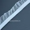 Ribete de Encaje con Volantes de Nylon de una Cara de 1.8 cm con Organza para Vestido de Novia Decoración de Falda DIY Banda Elástica