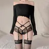 Medias de Tirantes Transparentes de Encaje Sexy Negras Ins Sobre la Rodilla Juego de Medias Altas Ultra Delgadas para Mujer