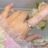 Anillo de diamantes de imitación de circonio 3A de 1 quilate para mujer, joyería nupcial, anillo gigante de diamantes de imitación clásicos de seis garras.