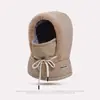 Gorro de Invierno para Mujer con Calentador de Cuello Integrado, Gorro Pullover Térmico Engrosado, Accesorio Térmico a Prueba de Viento para Ciclismo y Vehículos Eléctricos, Gorro Lei Feng
