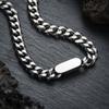 Collar retro de acero de titanio resistente a la decoloración, cadena gruesa cubana para hombres y mujeres, estilo moderno europeo y americano, estilo hip-hop, joyería de cadena de clavícula.