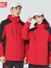Conjunto de Jaqueta de Inverno Três em Um Masculina e Feminina, Destacável, À Prova de Vento, Impermeável, Quente, Adequado para Esqui e Trabalho, Resistente ao Frio