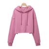 Sudadera Corta de Forro Polar de Talla Grande Personalizada para Mujer, Top Holgado con Capucha, Chaqueta de Estilo Perezoso que Muestra el Ombligo
