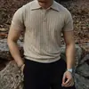 Polo de manga corta con solapa para hombre, camiseta de verano de marca de moda, estilo coreano, corte entallado, nueva camiseta de moda 2023, combinable con todo.