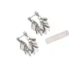 Exquisito Arete de Hoja con Borla de Plata y Espigas de Trigo, Aretes de Botón Atmosféricos, Diseño Retro de Lujo Ligero, Arete de Nicho de Alta Gama