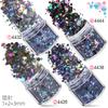 Amazon Nail Art Set 12 Cores Laser Misto Nail Polish Glue Nail Art Sequins Açafrão em Pó Nail Art Joias Drill