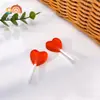 Resina Simulada Translúcida Brillo Fino Forma de Corazón Paleta de Caramelo DIY Pendientes Creativos Pinzas para el Cabello Llavero Accesorios de Joyería Materiales