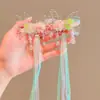 Acessórios de Cabeça Hanfu Infantil Acessórios de Cabelo Antigos Grampo de Cabelo para Streaming Meninas Super Fadas Estilo Chinês Traje Antigo Tassel Flor Grampo de Cabelo