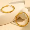 Pendientes Personalizados de Moda Simple Europea y Americana Versátiles y con Atmósfera Pendientes Chapados en Oro de 18K Estilo Retro Círculo Geométrico Sentido de Alta Gama para Mujeres