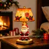 Nueva Lámpara de Mesa Navideña Brillante de Papá Noel y Reno Artesanía de Resina Adorno Decorativo Creativo para el Hogar