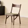 Silla Retro Vintage de Lujo Ligero para Uso en Casa, Silla de Comedor de Madera Maciza, Silla con Respaldo Estilo Nórdico, Silla Minimalista de Diseñador con Orejas de Gato