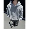 Cleanfit Sudadera con Capucha Patchwork Desestructurada para Hombre Primavera Otoño Marca de Moda Versátil Holgada Casual Manga Larga Sudadera con Capucha Top