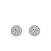 Pendientes Redondos Completamente Diamantados de Plata S925 para Mujer Diseño de Nicho de Corea del Sur Pendientes Exquisitos Simples Combinan con Todo Pendientes Antialérgicos