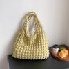 Bolsa de Almuerzo de Axila con Mano Plisada, Bolso Tote de Gran Capacidad Estilo Coreano, Bolso de Hombro Trendy para Trabajo de Niña Nube Burbuja