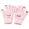 Ins caricatura visón terciopelo Smiley Guantes invierno forro polar cálido exterior a prueba de frío lindo estudiante pantalla táctil guantes de felpa