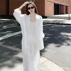 Chaqueta tipo camisa de lino estilo japonés para mujer, nuevo modelo verano 2026, estilo old money, corte holgado, adelgazante, cárdigan de color liso de algodón y lino con protección solar
