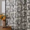 Novas Cortinas de Linho de Bambu com Estampa de Tulipa Floral Fresca Estilo Ins Coreano Prontas para Envio Transfronteiriço