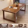 Mesa de Computador com Perna de Madeira Maciça Mesa para Quarto Escritório Doméstico Estação de Trabalho Longa Tampo Grande Mesa de E-sports Mesa de Desktop para Duas Pessoas
