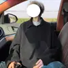 Moletom com gola polo e estampa de trigo para homens, nova marca da moda primavera 2026, camiseta solta de manga longa, top casual americano para homens